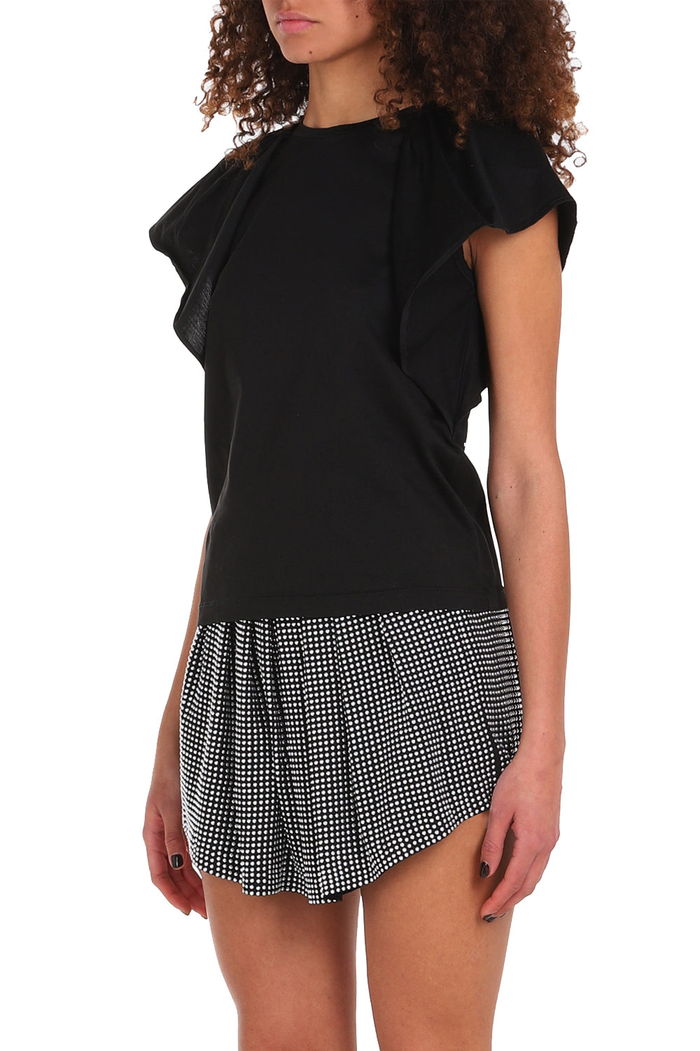 JUCCA T-shirt Girocollo con Manica Aletta