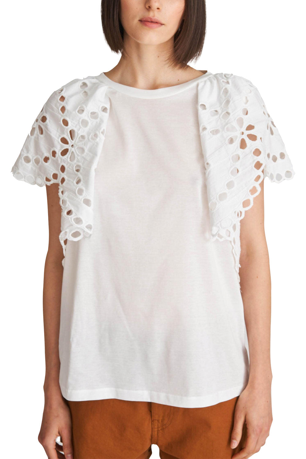 T-shirt con manica sangallo - JUCCA