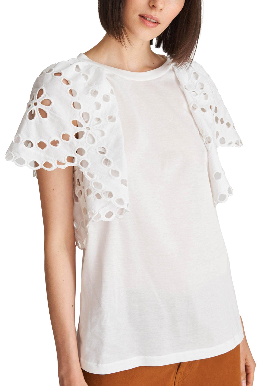 T-shirt con manica sangallo - JUCCA