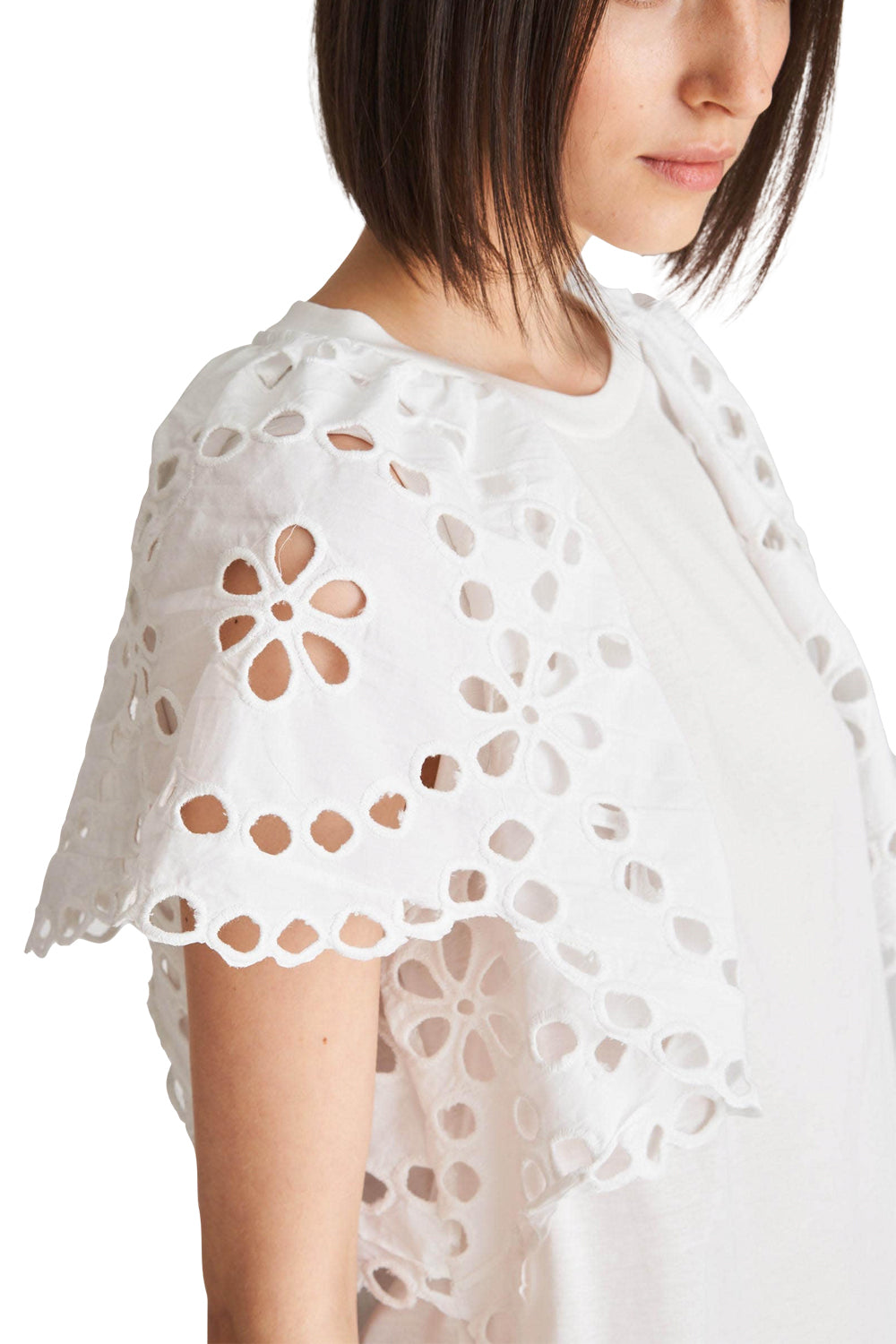 T-shirt con manica sangallo - JUCCA