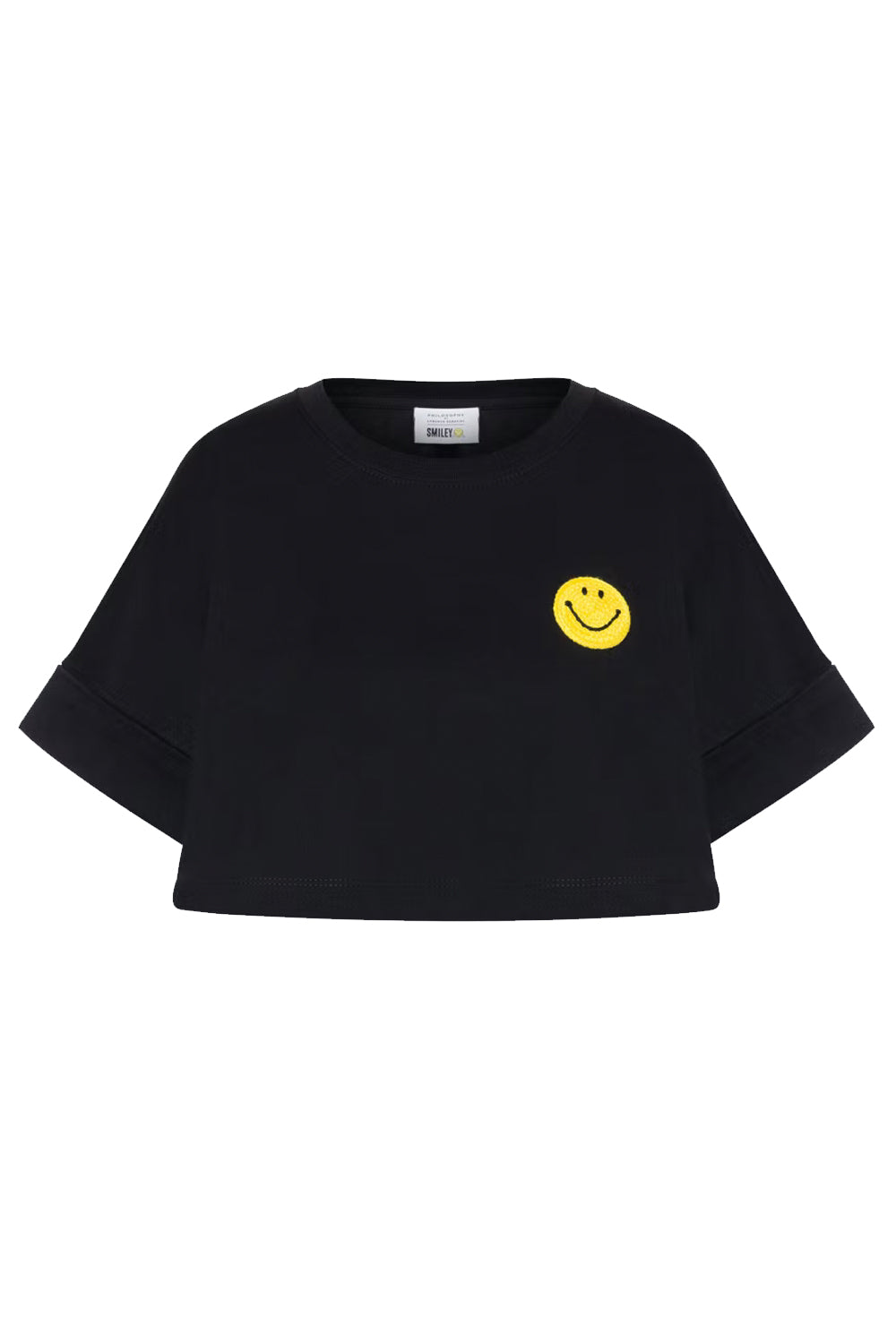 Tshirt cropped con patch Smiley - PHILOSOPHY T-shirt PHILOSOPHY   