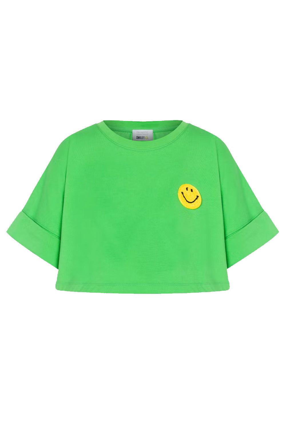 Tshirt cropped con patch Smiley - PHILOSOPHY T-shirt PHILOSOPHY   