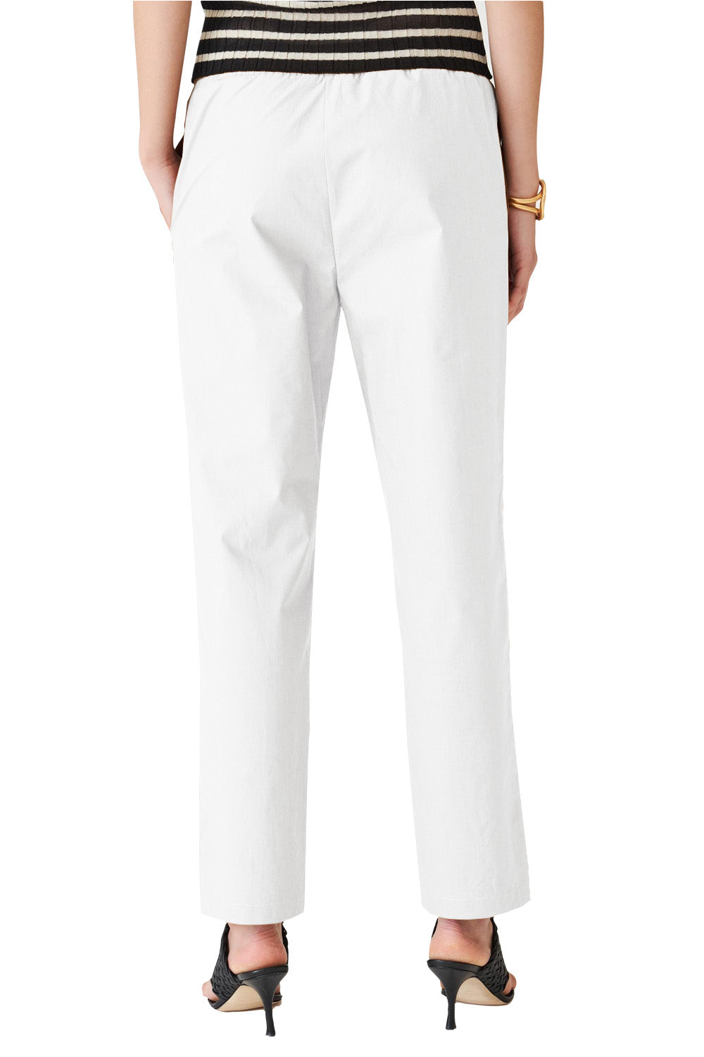 Tailleur in Cotone SUOLI: Giacca Bianca a Un Bottone e Pantaloni Elasticizzati