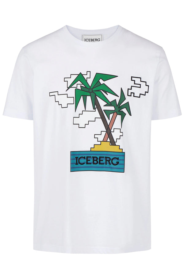 T-Shirt Iceberg con stampa cartoon uomo