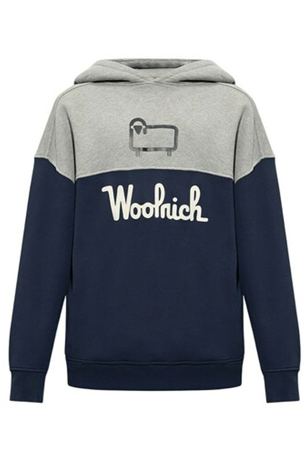 WOOLRICH Felpa Color Block con cappuccio e logo stampato WOOLRICH